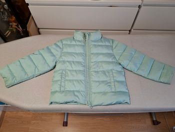 Joli blouson fille matelassé léger Tex 3/4 ans vert d'eau bon état