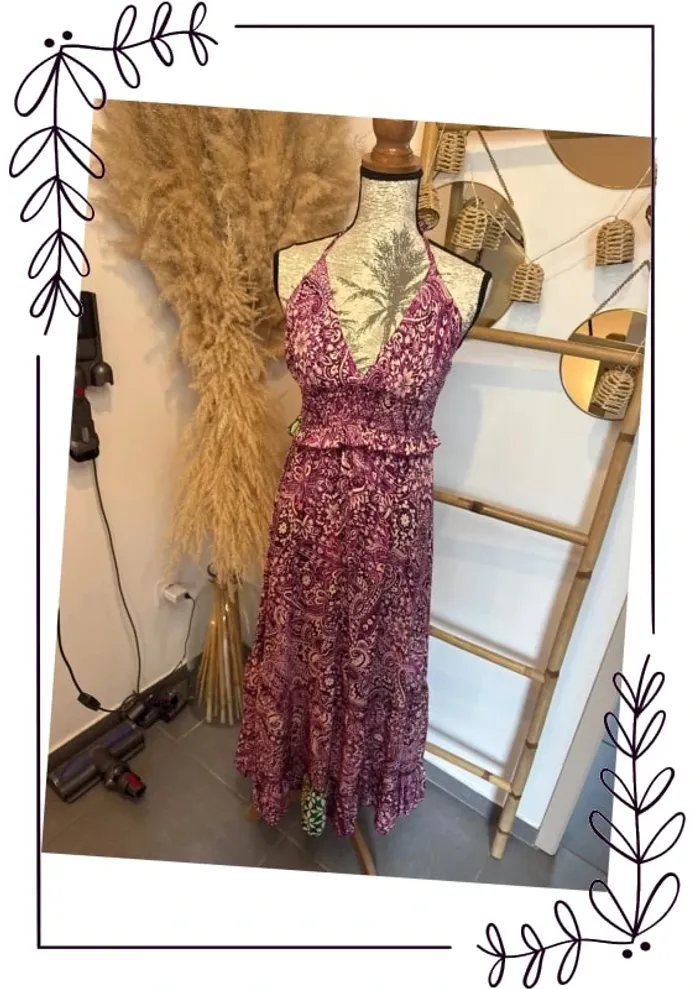 Robe longue chic fluide d’été fleuri