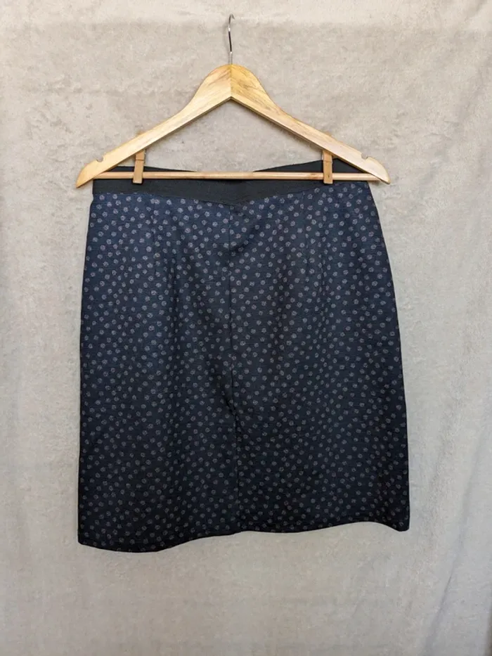 Jupe droite - bleue motifs - photo numéro 4