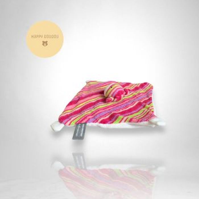 Doudou Peluche Vache rayures rose Orchestra DP245 - photo numéro 6