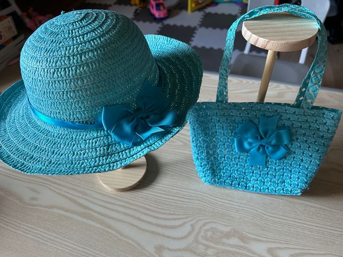 Ensemble chapeau et sac enfant motif noeud - photo numéro 1