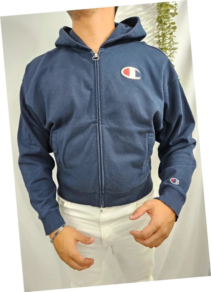Sweat à capuche/ Hoodie full zip Champion bleu marine taille XL