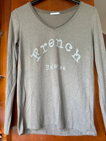 Pull beige/marron col v 38