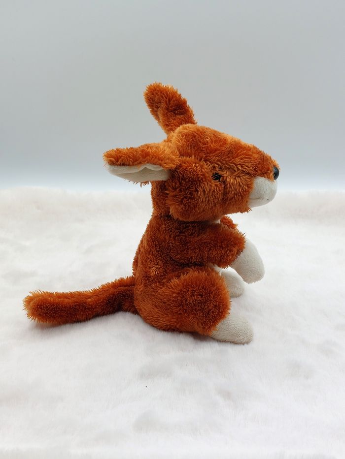 Doudou peluche kangourou marron blanc Pippins KEEL TOYS 18 cm avec oreilles - photo numéro 4