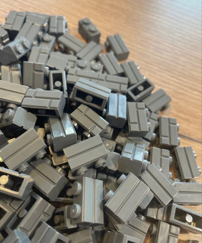 Lot de 200 bricks LEGO type Mur gris foncé 2x1 réf 6000311 - photo numéro 7