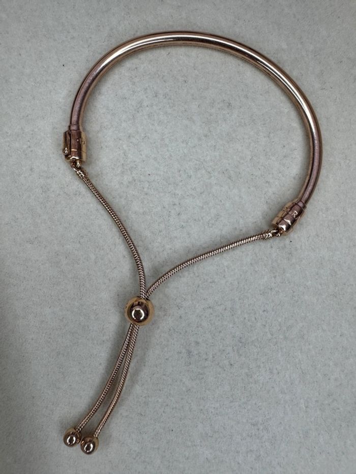 Bracelet Pandora Authentique Demi Jonc Réglable plaqué Or rose T1 - photo numéro 2