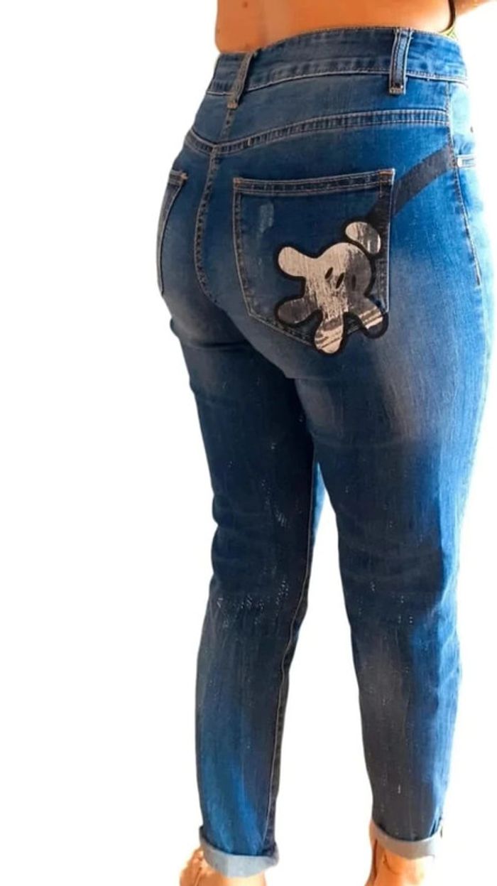 Jeans skinny bleu Mickey