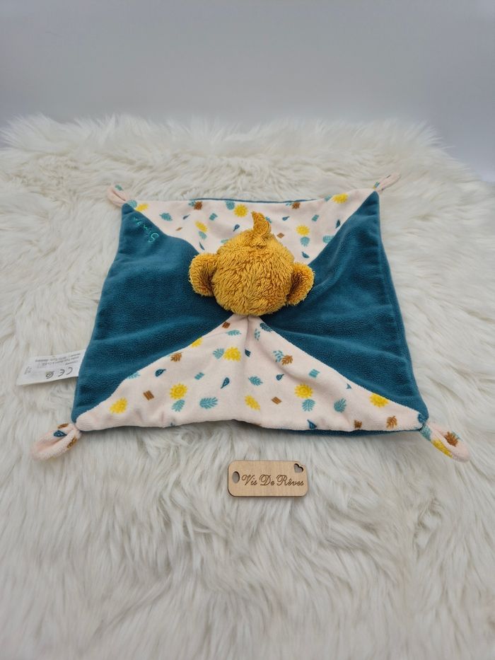 Doudou Plat Carré Simba Le Roi Lion Disney feuilles soleil - photo numéro 3