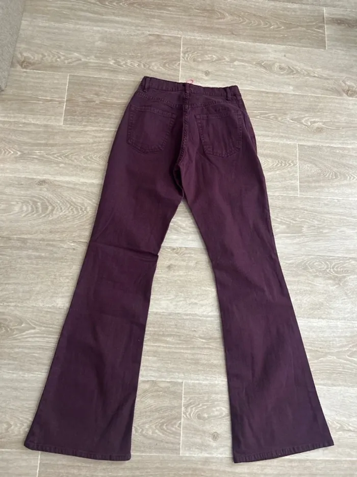 Pantalon pattes d’éléphant jambes larges pourpre School Rag 28 - photo numéro 3