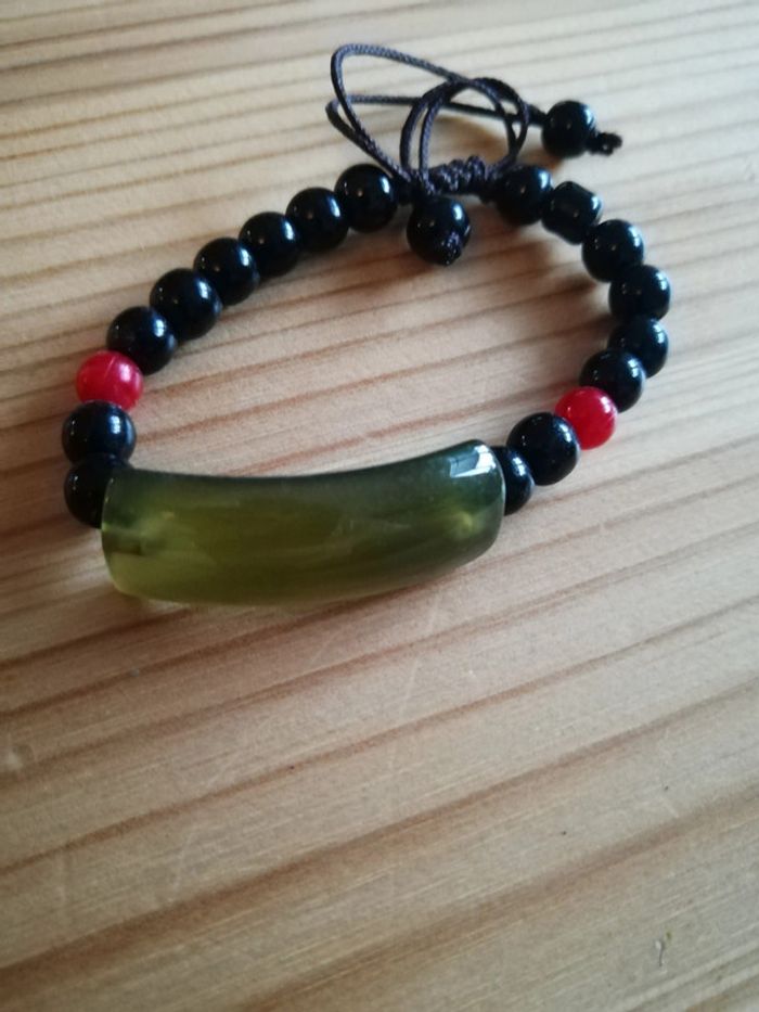 Bracelet en perles de verre et pierre naturelle - photo numéro 3