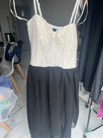 Robe cérémonie noir blanc