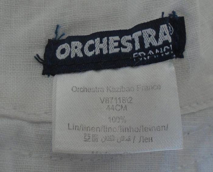 Joli chapeau blanc garçon 3-6 mois 100% lin - photo numéro 5