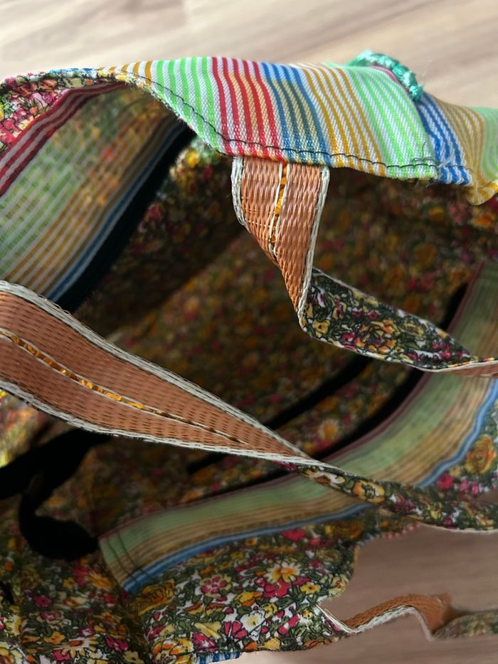 Sac à main vert à rayures Neuf Flora - photo numéro 8