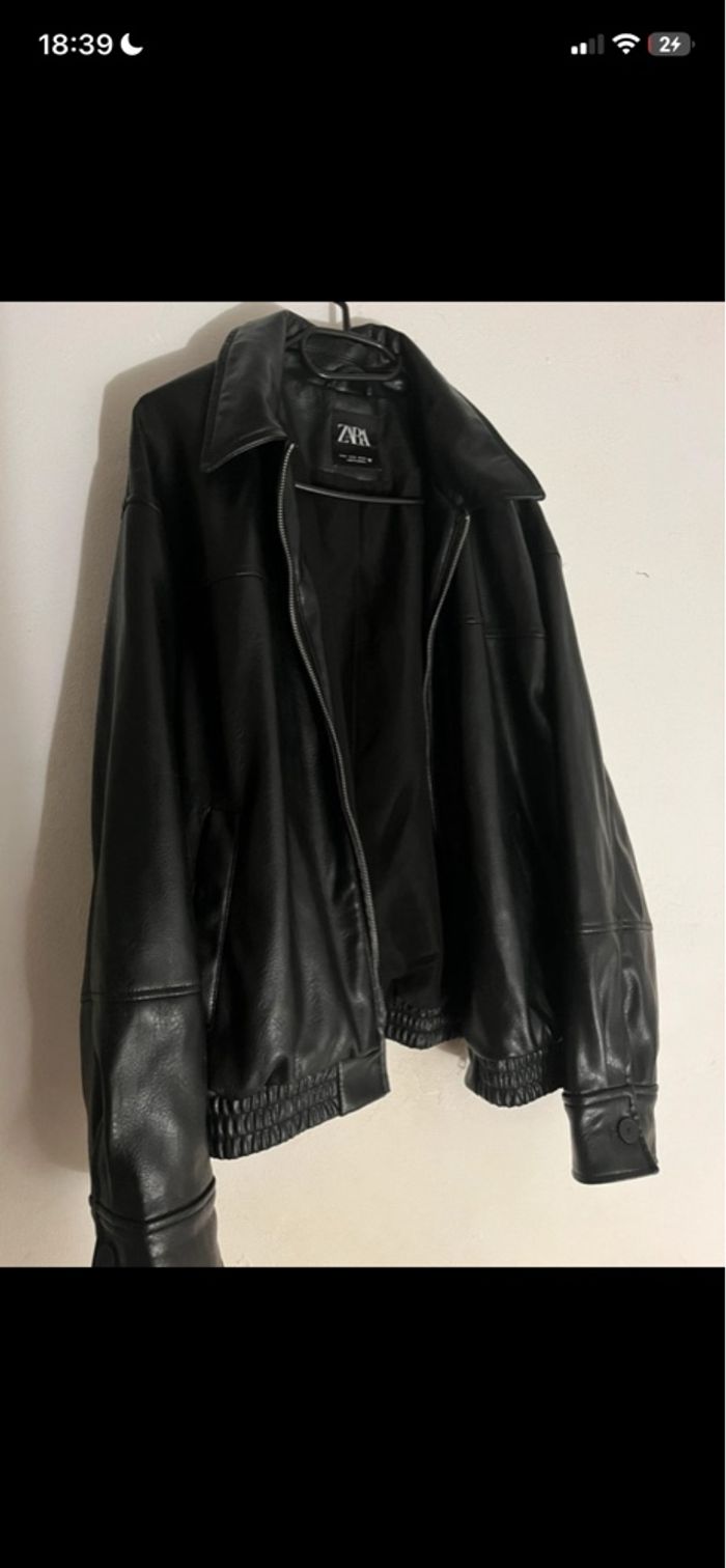 veste en similicuir Stradivarius Zara taille M - photo numéro 2