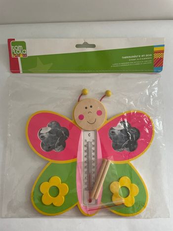 Thermomètre en bois papillon 