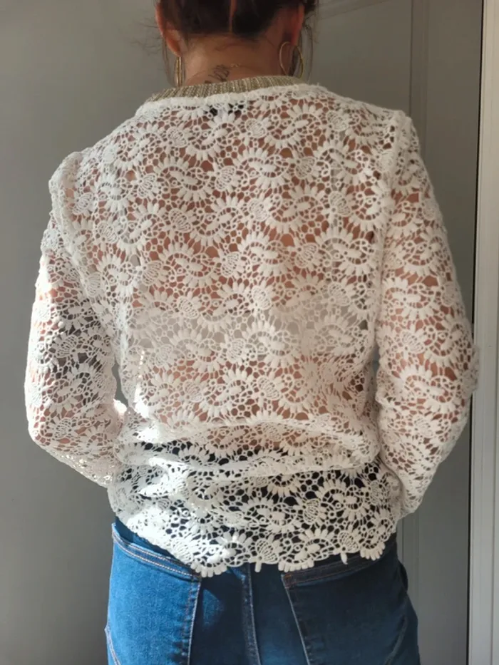 Top pull dentelle taille 1 S - photo numéro 3