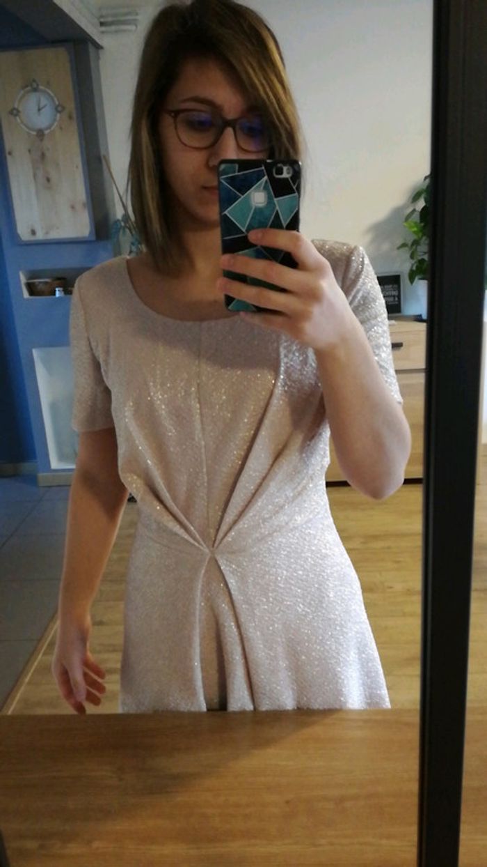 Robe  morgan rose pailletté.