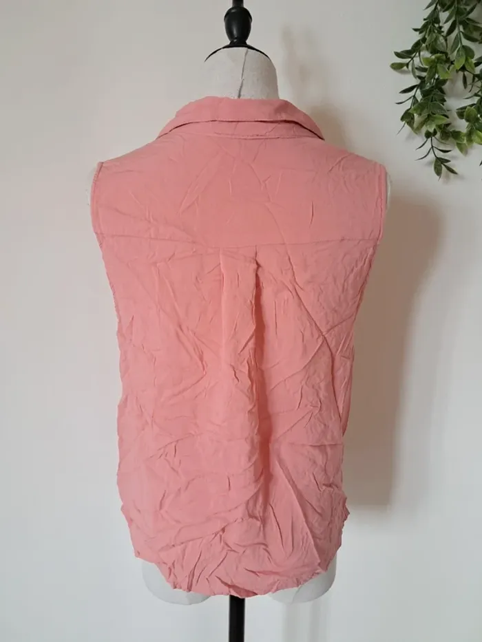 Chemisier sans manches rose poudré tendance - photo numéro 3