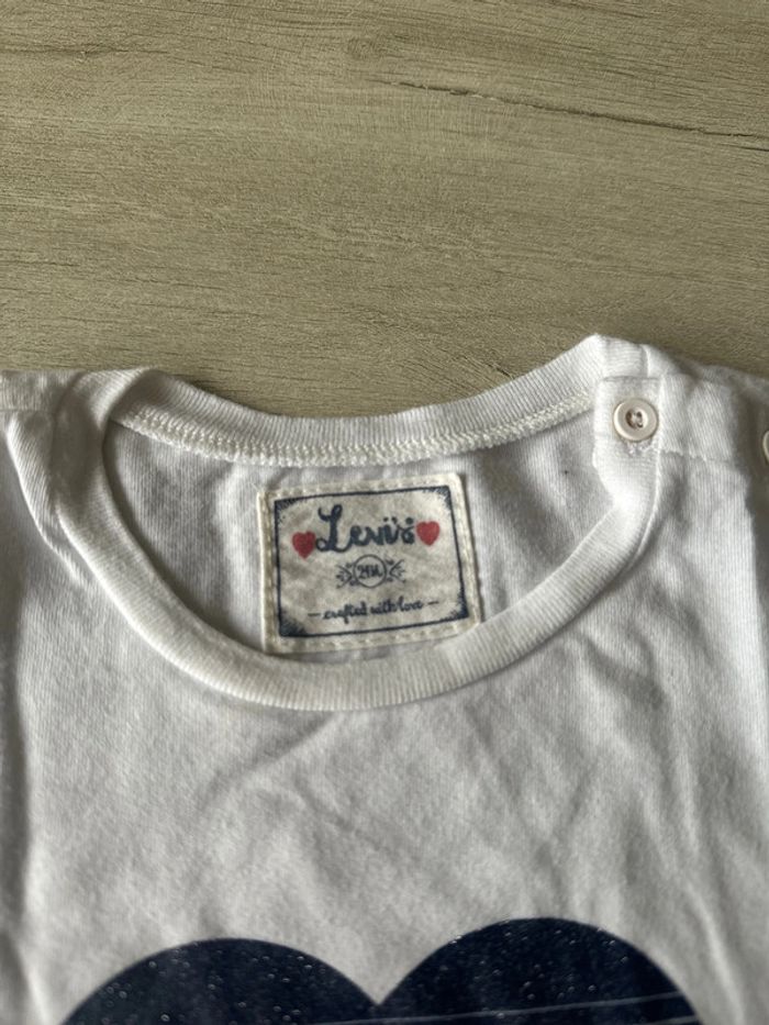 T-shirt fille Lévis 24mois coeur authentique - photo numéro 3