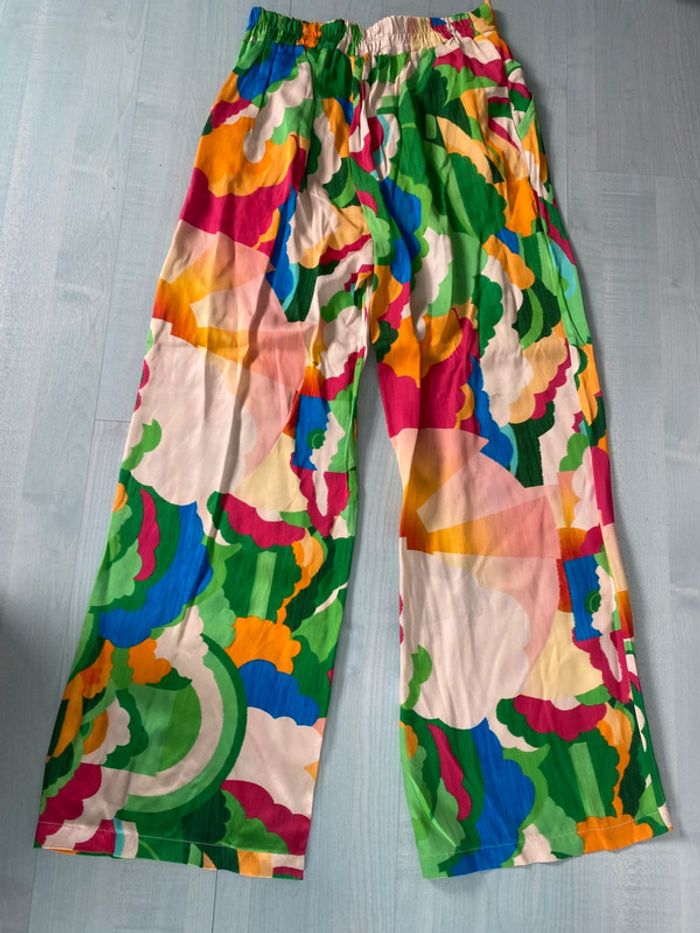 Pantalon fluide soyeux multicolore senes taille unique - photo numéro 5