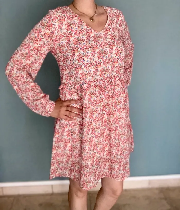Robe Fleurie Easyclothes Manches Longues S/M - photo numéro 2