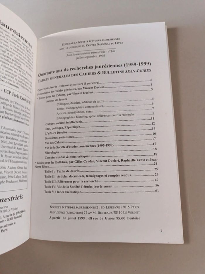 Jean Jaurès 40 ans de recherche jaurésiennes cahiers trimestriels numéro 149 - photo numéro 4