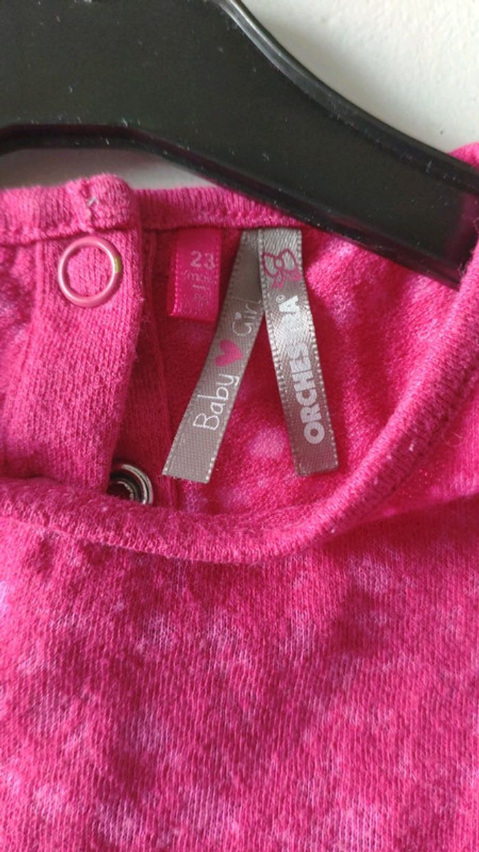 Tee shirt manches longues rose Orchestra fille 24 mois - photo numéro 5