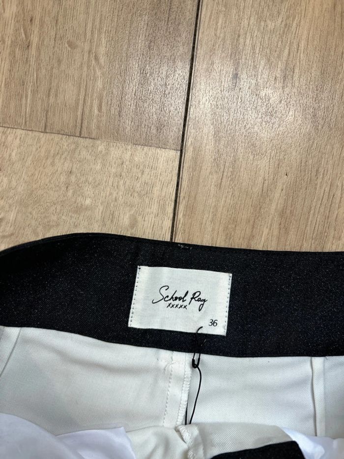 Pantalon School Rag blanc ceinture noire Pétunia 36 - photo numéro 3