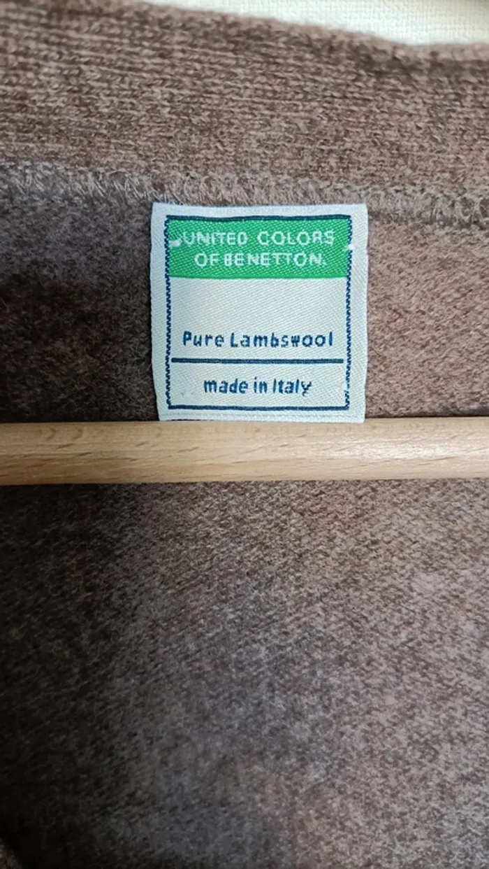 Gilet Benetton laine pure Lambswool - Vintage - photo numéro 2