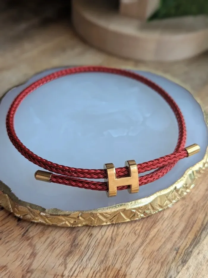 Bracelet H en cordon ajustable - photo numéro 3