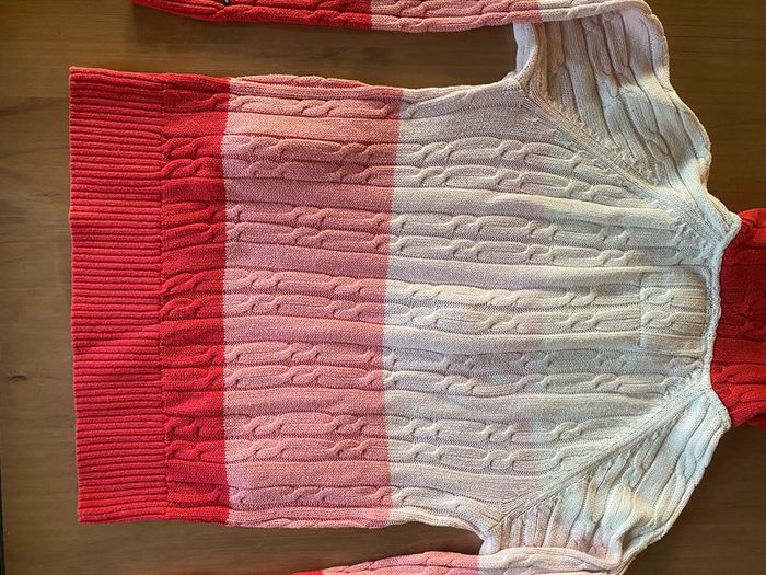 Pull maille avec tresses Tommy Hilfiger blanc rose avec capuche 12/14 ans - photo numéro 15