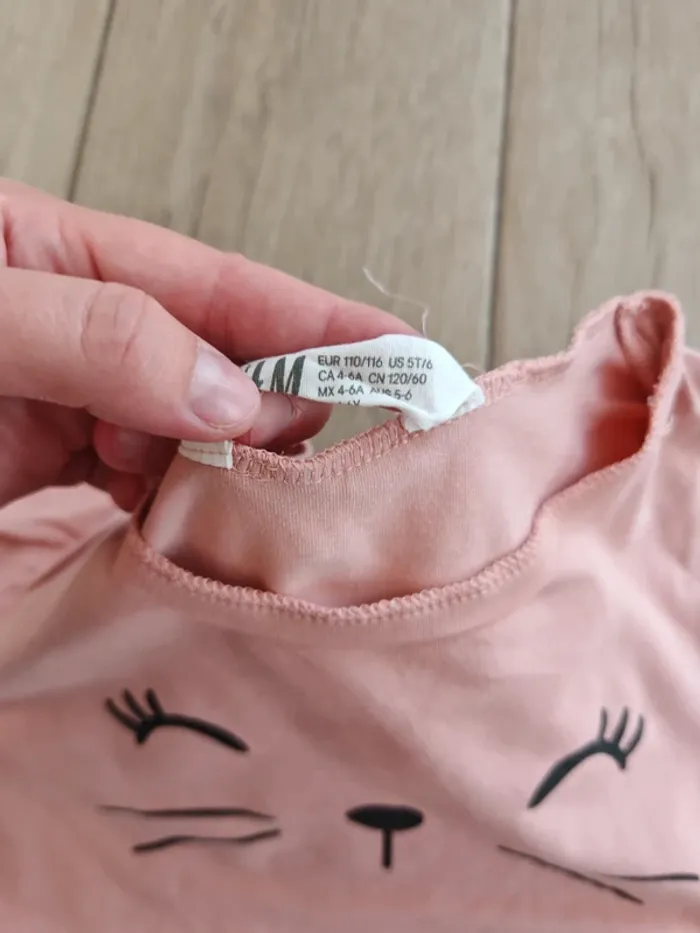 Ensemble 5 ans jeans gris et t-shirt rose chat - photo numéro 3