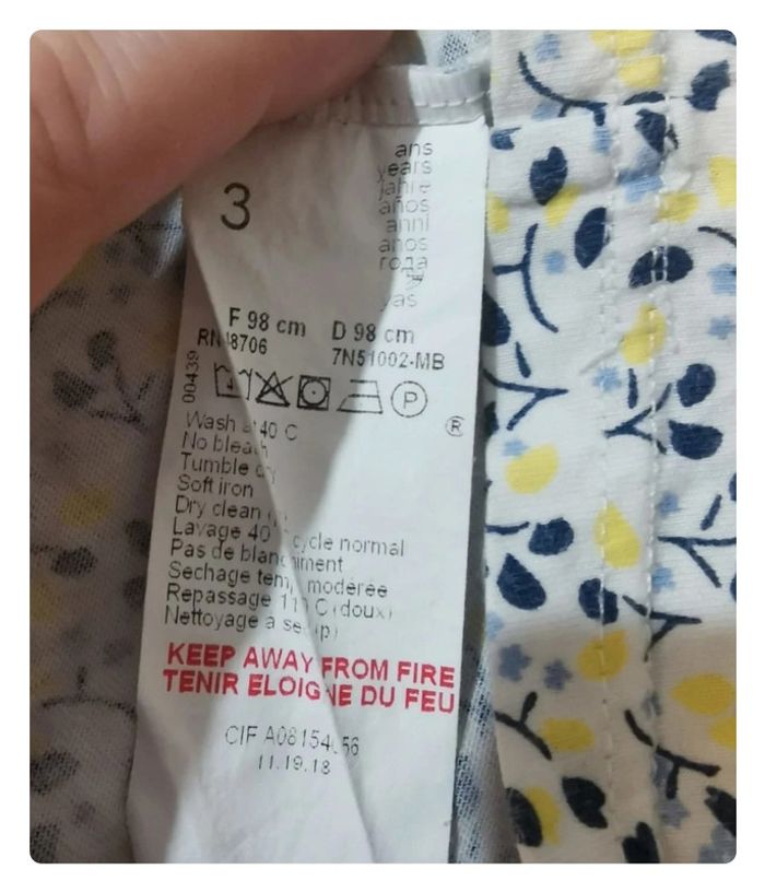 🌼 Absorba 🇨🇵 Chemise de nuit 3ans 98cm bretelles fines 100% coton - photo numéro 4