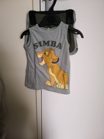 Ensemble pyjama court (débardeur+short) Simba 12 mois Disney
