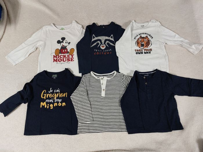 Lot de 6 t shirts ML 18 mois
