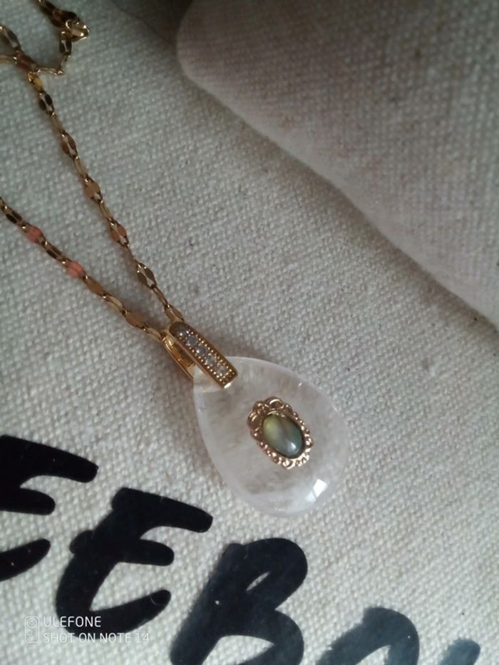 Collier cristal de quartz et abalone - photo numéro 4