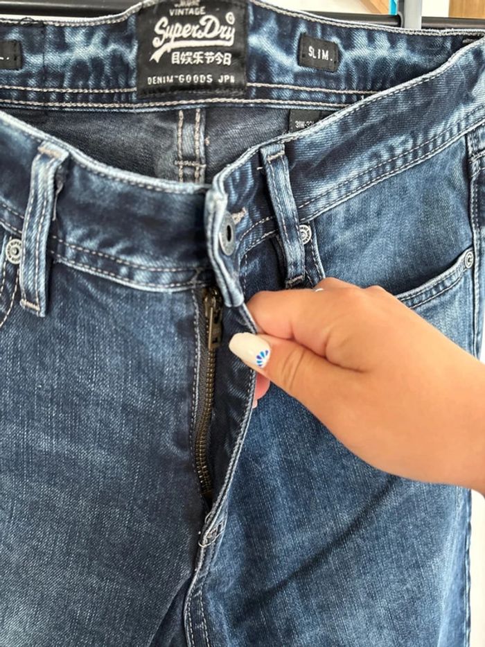 Jean bleu foncé superdry taille 41 - photo numéro 4