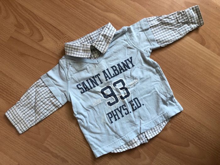 Joli T-shirt/chemise 2 en 1 LOGG T. 12 mois/74 cm garçon TBE