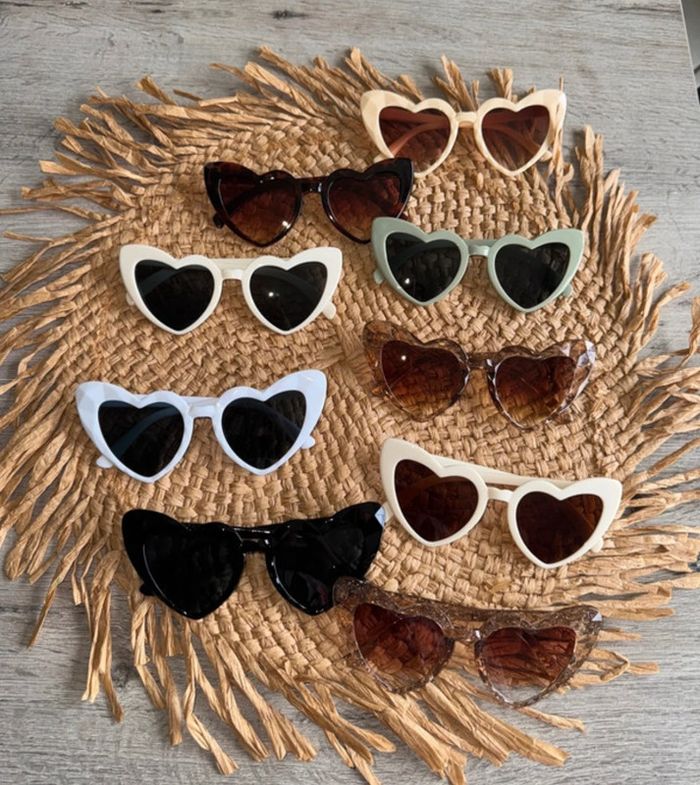 Lot 9 paires de lunettes cœur evjf mariage anniversaire - photo numéro 2