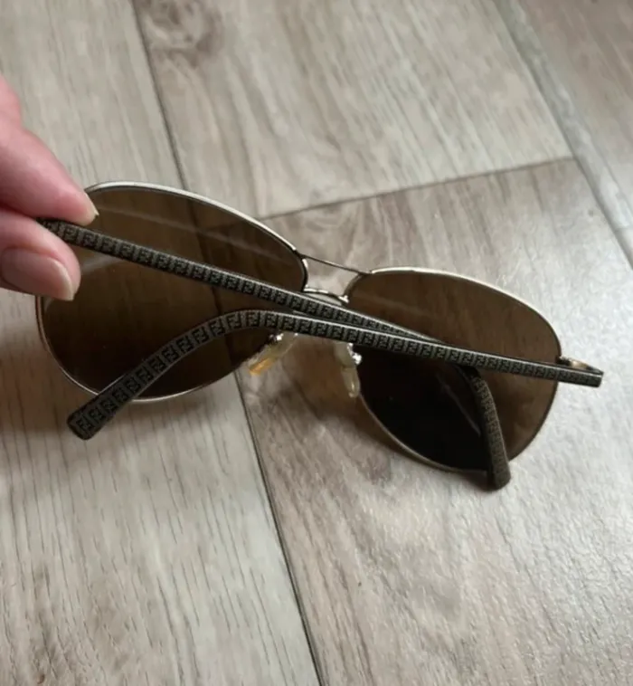 Fendi lunette de soleil doré FS 5194 Branche imprimé logo - photo numéro 2