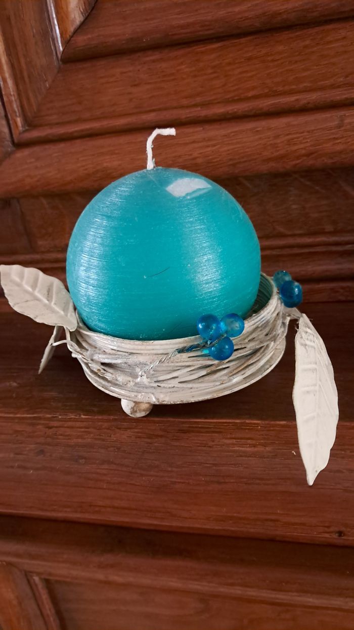 Lot de 2 bougies et porte bougies - photo numéro 4