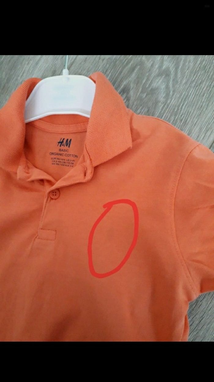 Tee-shirt orange H&M 2-4Y - photo numéro 3