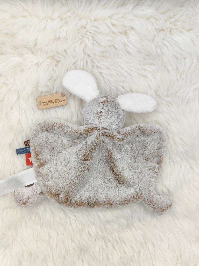 Doudou Peluche Plat Chien Lapin Blanc beige Love Tout Doux Tao Tape A L’Oeil - photo numéro 5
