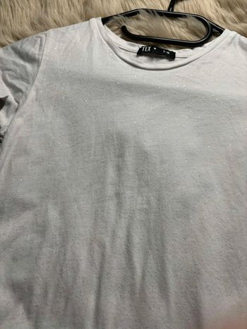 T-shirt blanc à paillettes TEX 7 ans