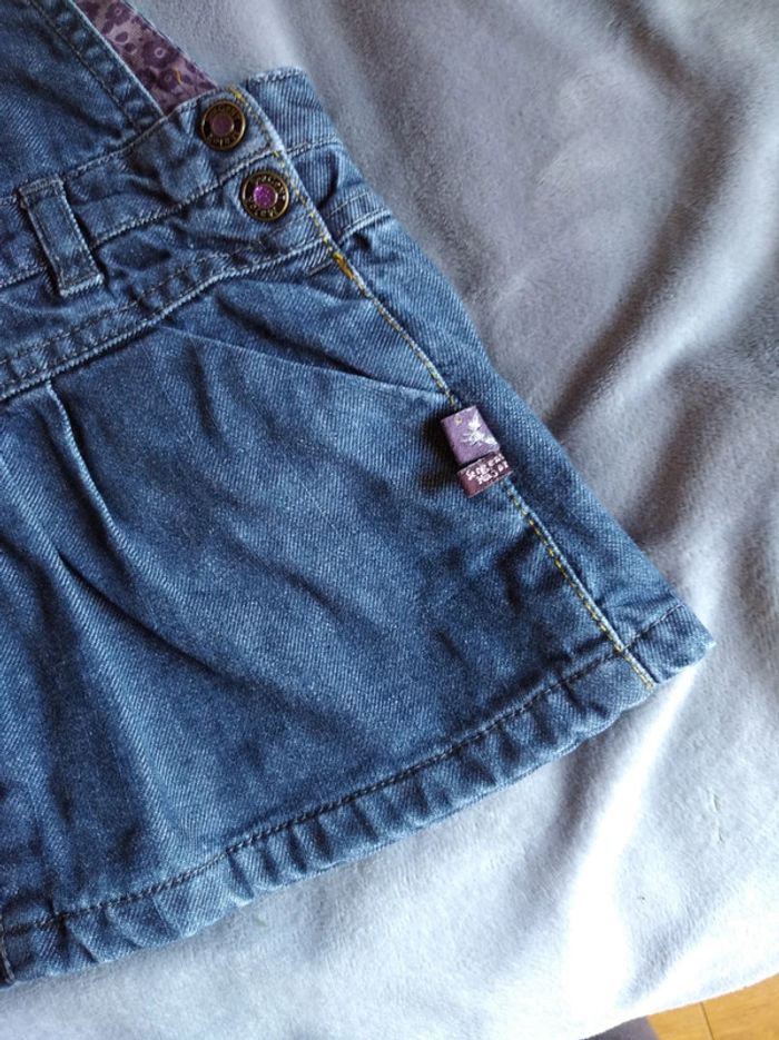 Robe jeans doublée style salopette Fille 12 mois Sergent Major 100% coton - photo numéro 6