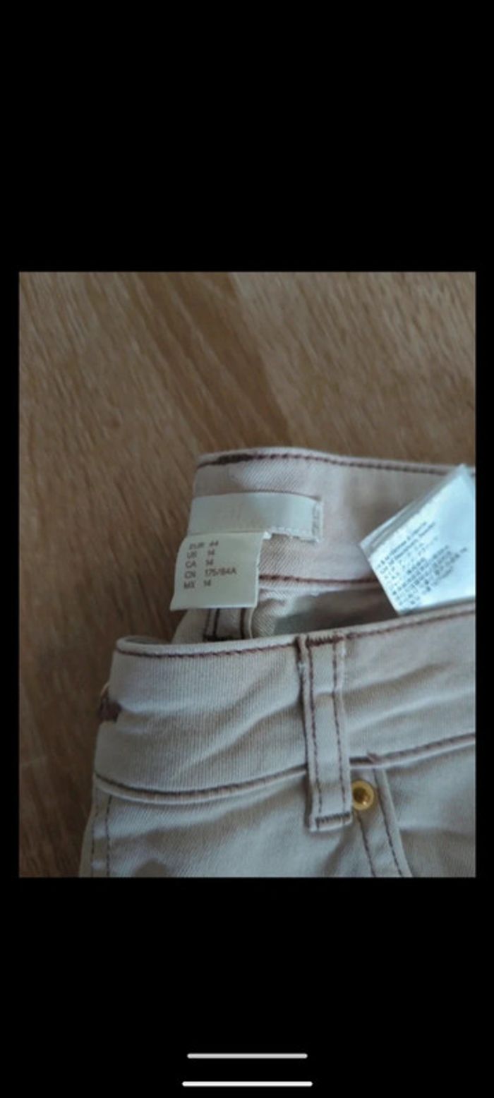 Pantalon droit près du corps taille 44 h&m rose pâle - photo numéro 2