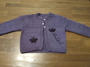 Gilet fille 12 mois tricoté main