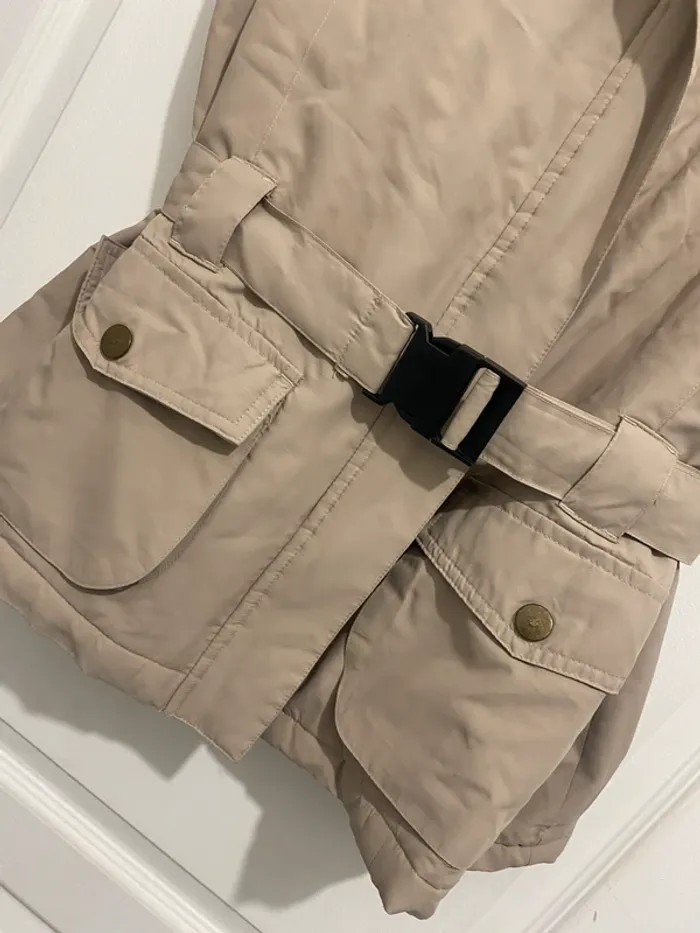 Gilet Sans Manches Ceinturé – MDN – Beige/Sable – Taille S - photo numéro 4