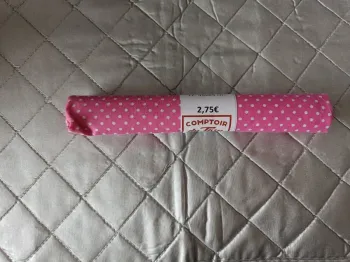 Coupon coton pois rose