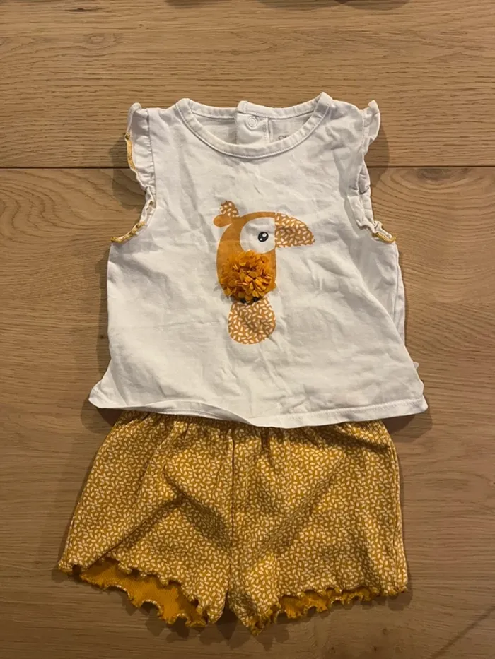 Ensemble short + t-shirt - 3 mois